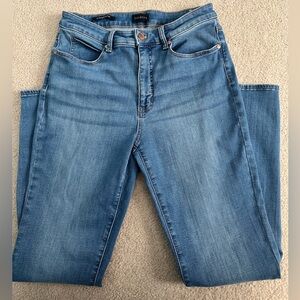 Talbots Womens 6 Straight Leg Jean Med Wash Blue Stretch Denim